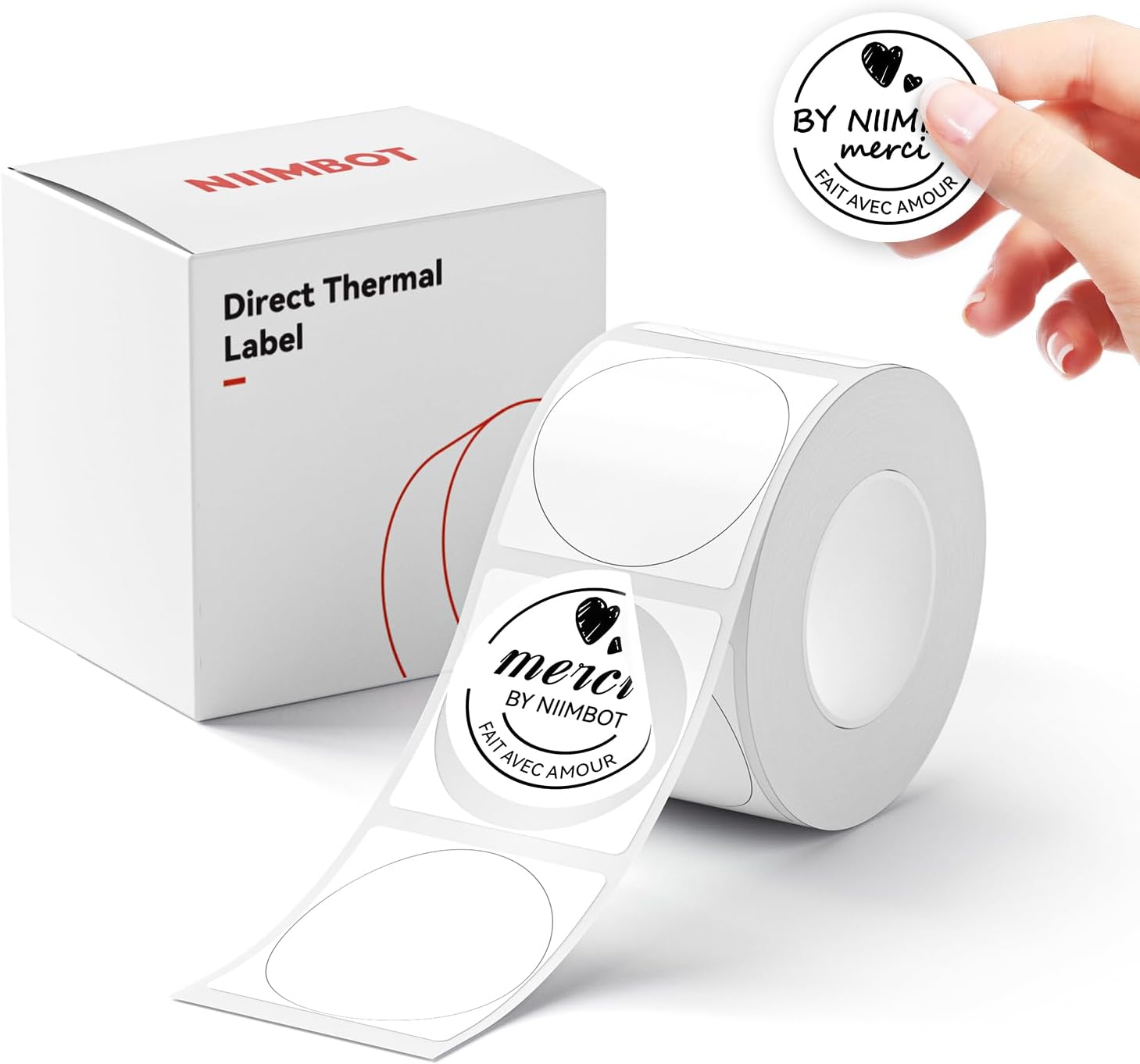 NIIMBOT Round Labels for B1 B21 B3S Self-Adhesive Labels 40 x 40 180 Pcs - Image 6