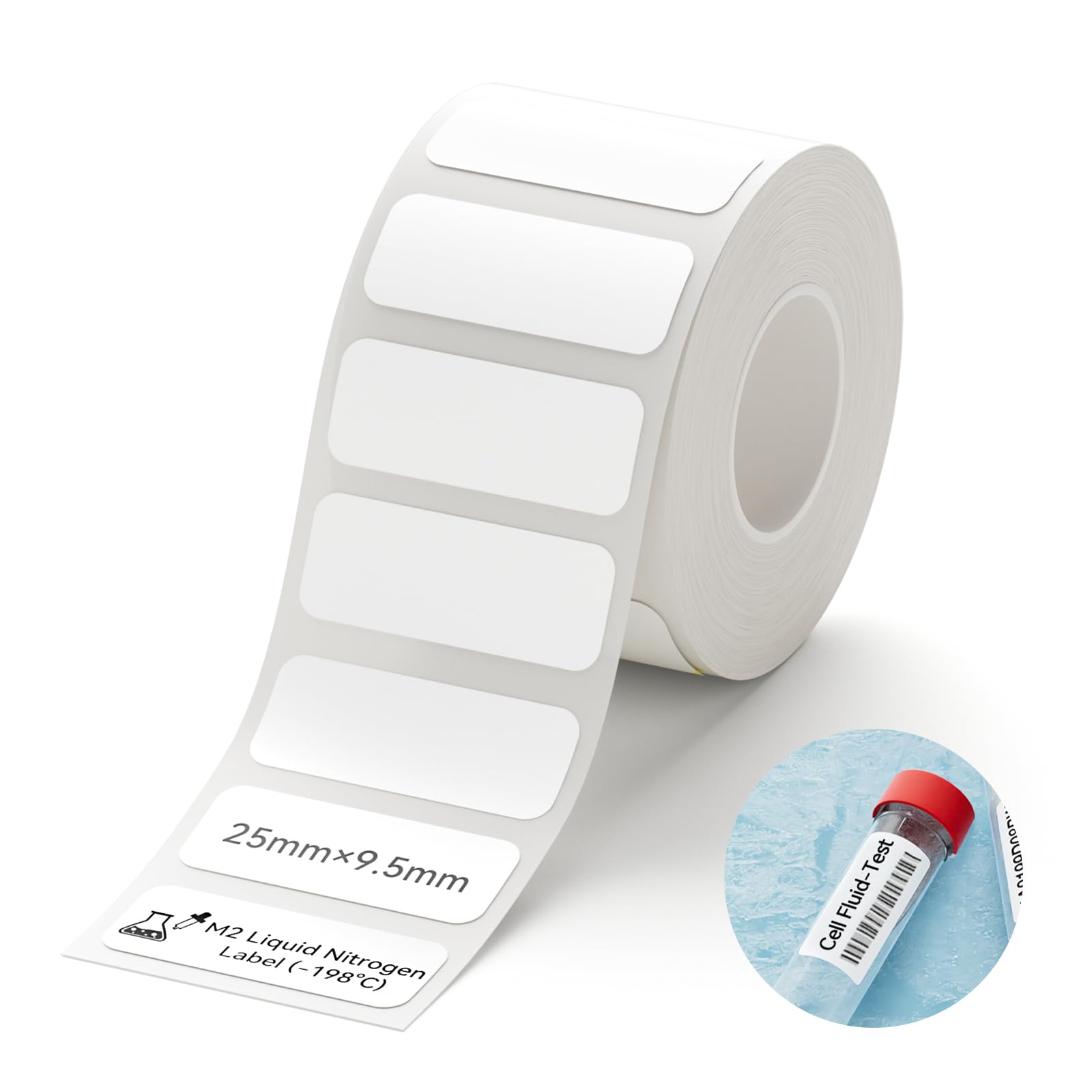 NIIMBOT M2 Liquid Nitrogen Label Stickers(25x9.5 mm), Suitable for Medical Scientific Research Sample Detection Centrifuge Tube, -198°C Freezing Low-Temperature Resistance, 385 Tags/Roll - Image 5