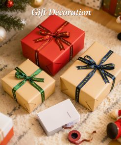 Alternative view of NIIMBOT N1 Satin Ribbon, Navy Blue with Gold Ribbon Only for N1 Label Maker, suit for Gift, Wedding, Party, Craft Wrapping, DIY