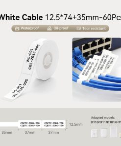 Alternative view of NIIMBOT N1 EW12.5x74+35-60 White Cable Labels