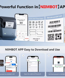 NIIMBOT B31 20-75mm Width Portable Thermal Label Printer Bluetooth Big Size Printing Cable Jewelry Sticker 4 FREE Rolls - Image 3