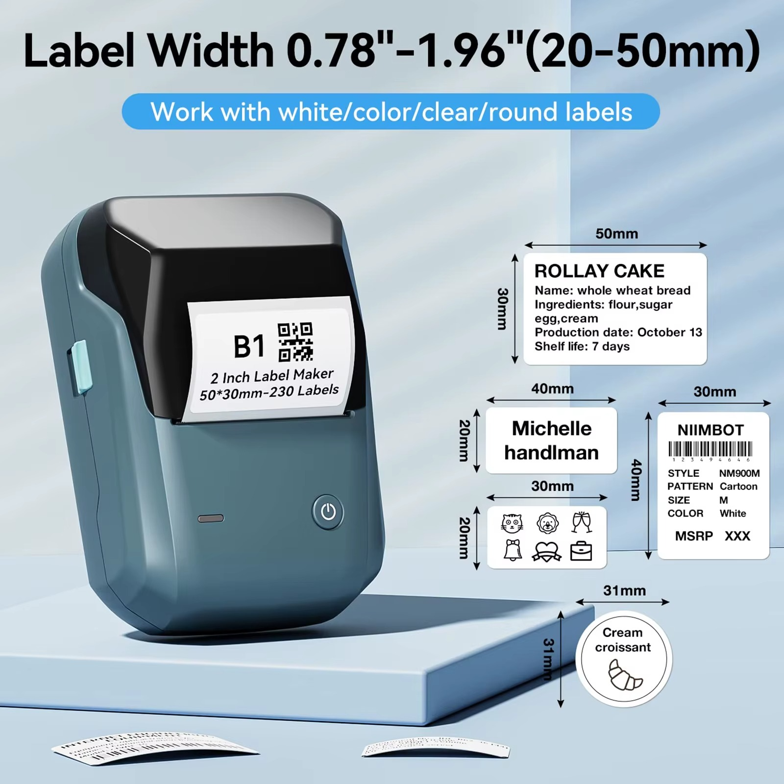 NIIMBOT B1 Bluetooth Label Maker - Portable Inkless Thermal Printer - Image 3