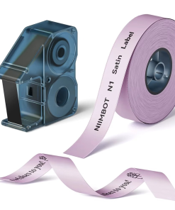 Niimbot N1 Satin Ribbon 14MMX5.1M Black on  Purple - Image 3