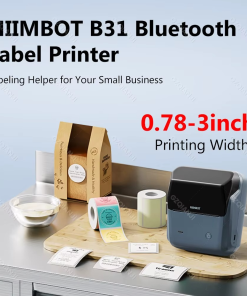NIIMBOT B31 20-75mm Width Portable Thermal Label Printer Bluetooth Big Size Printing Cable Jewelry Sticker 4 FREE Rolls